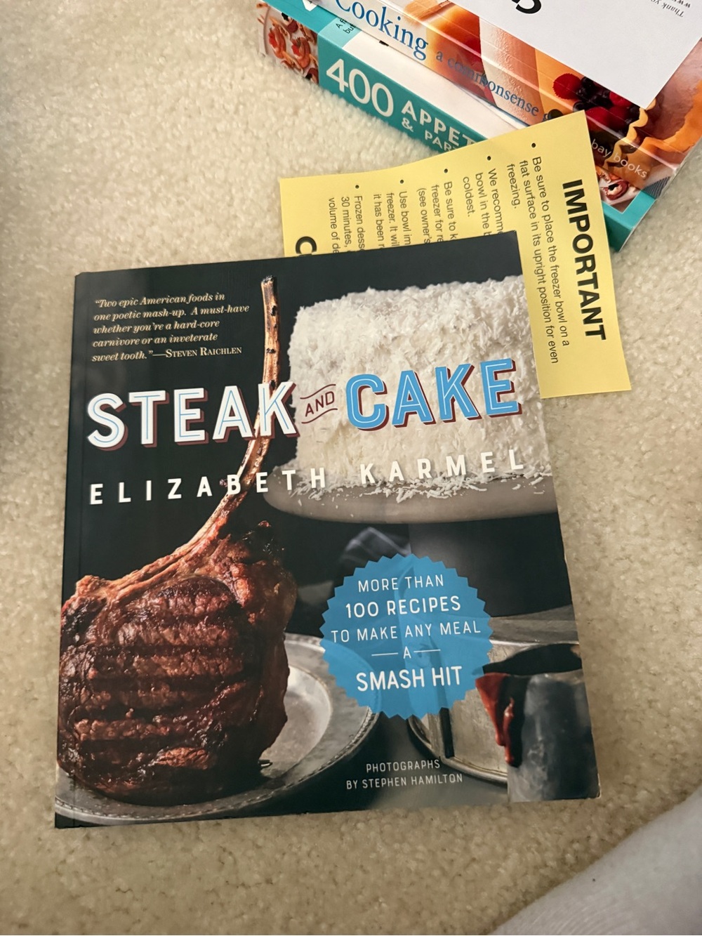 Steak and Cake by - Hardcover Cookbook (Black/Cream)